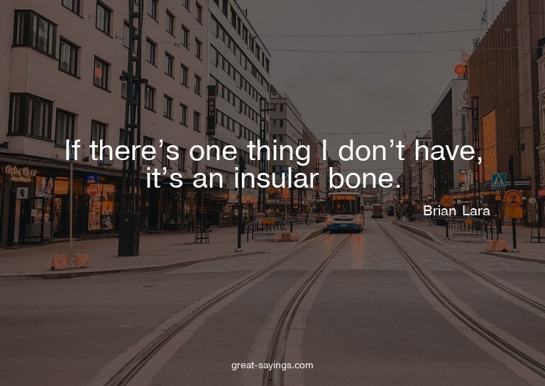 If there's one thing I don't have, it's an insular bone
