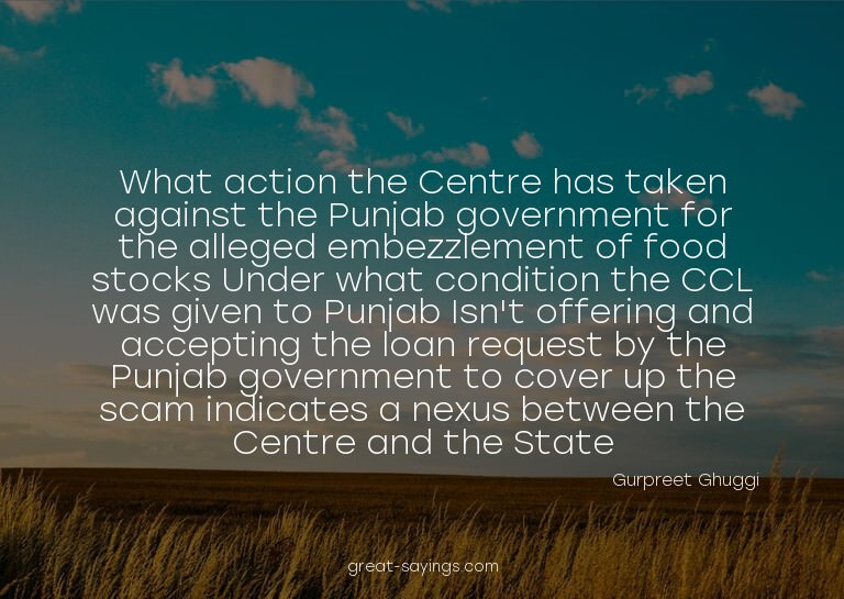 What action the Centre has taken against the Punjab gov