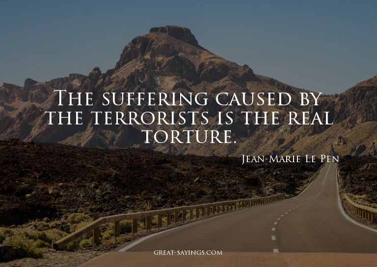 The suffering caused by the terrorists is the real tort
