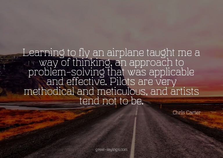 Learning to fly an airplane taught me a way of thinking