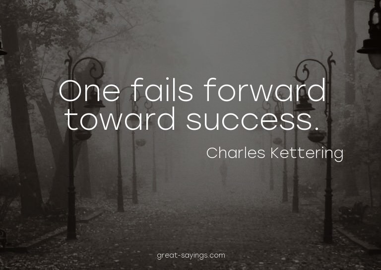 One fails forward toward success.

