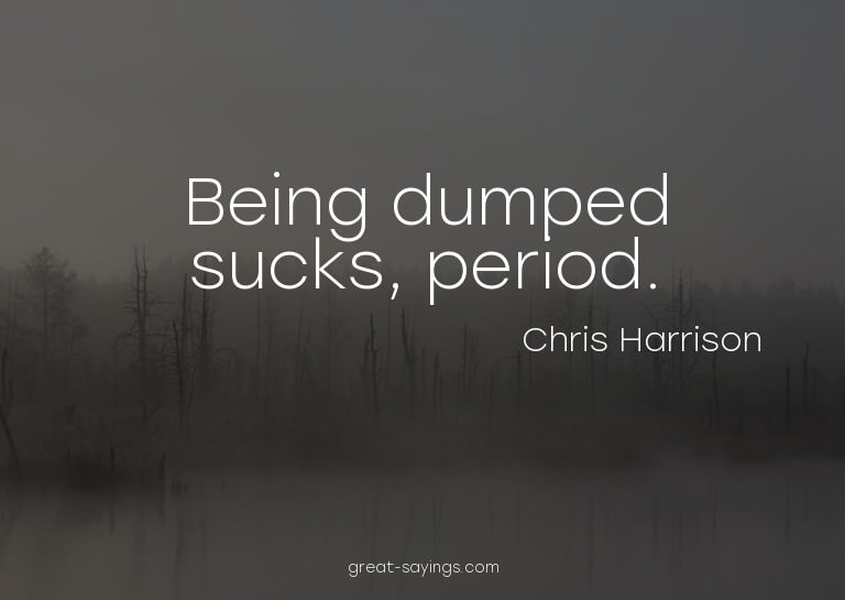 Being dumped sucks, period.

