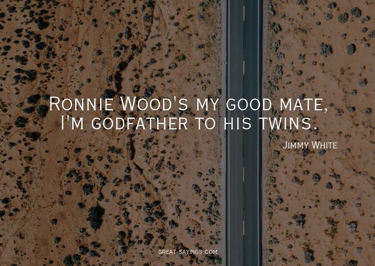 Ronnie Wood's my good mate, I'm godfather to his twins.