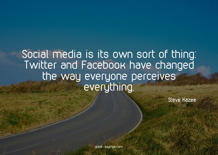 Social media is its own sort of thing: Twitter and Face