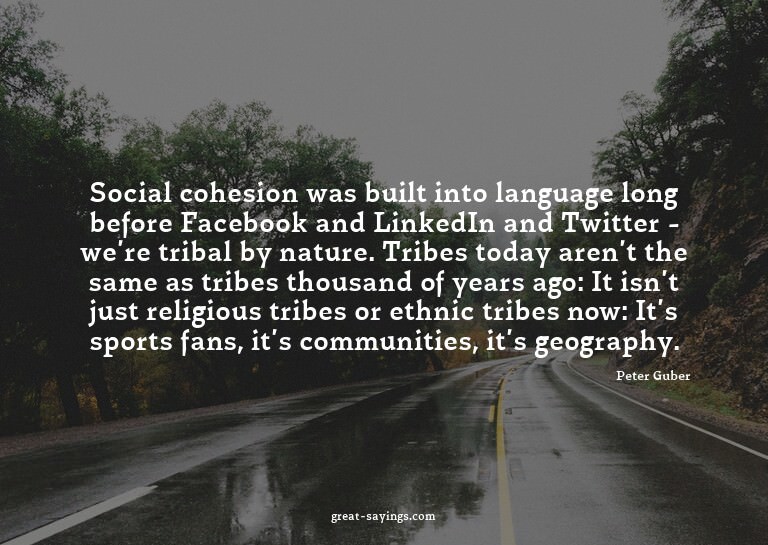 Social cohesion was built into language long before Fac
