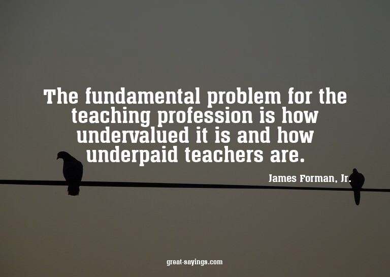 The fundamental problem for the teaching profession is