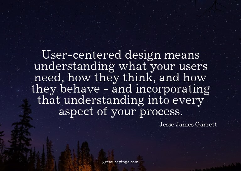 User-centered design means understanding what your user