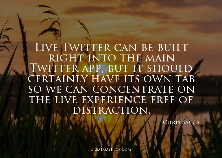 Live Twitter can be built right into the main Twitter a