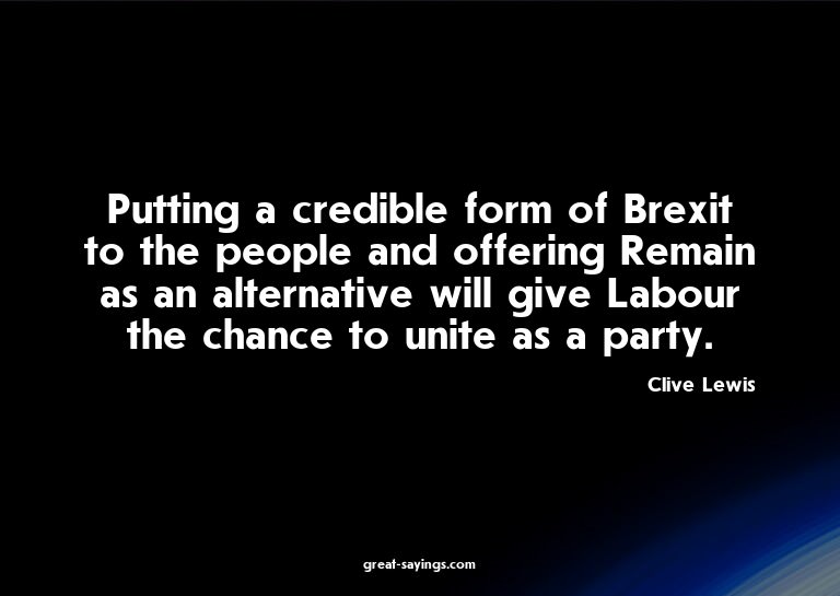 Putting a credible form of Brexit to the people and off