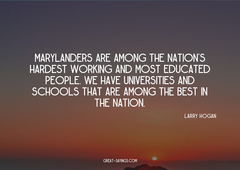 Marylanders are among the nation's hardest working and
