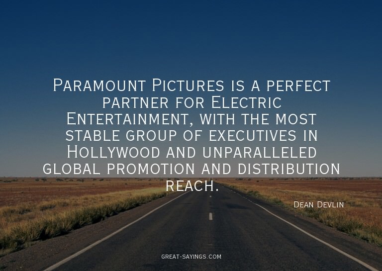 Paramount Pictures is a perfect partner for Electric En