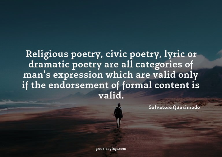 Religious poetry, civic poetry, lyric or dramatic poetr