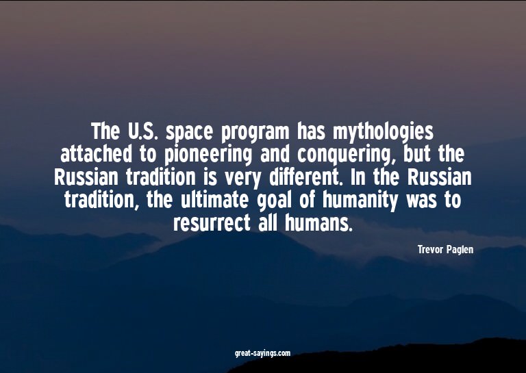 The U.S. space program has mythologies attached to pion