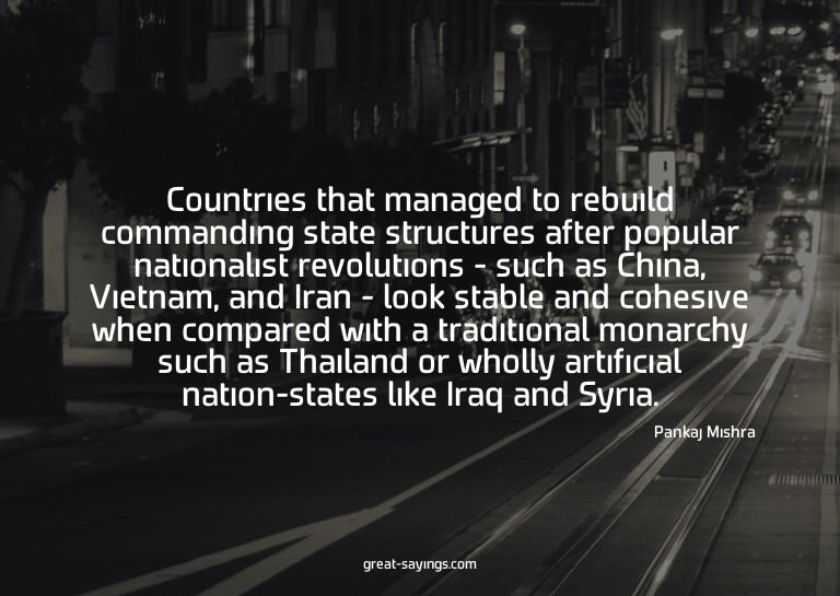Countries that managed to rebuild commanding state stru