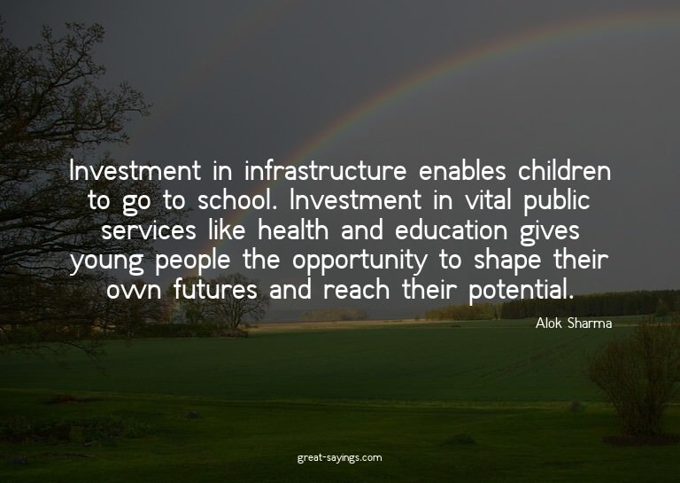 Investment in infrastructure enables children to go to