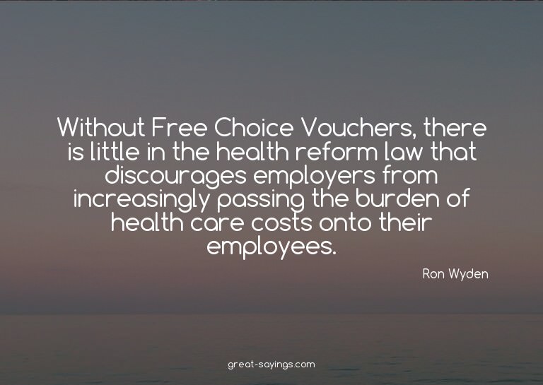 Without Free Choice Vouchers, there is little in the he