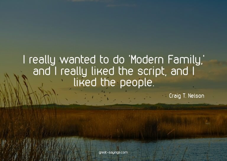 I really wanted to do 'Modern Family,' and I really lik