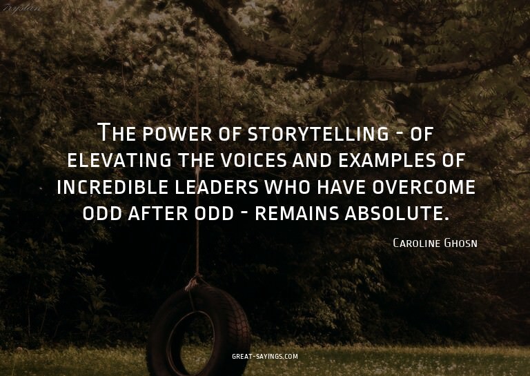 The power of storytelling - of elevating the voices and