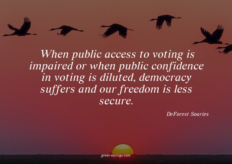 When public access to voting is impaired or when public
