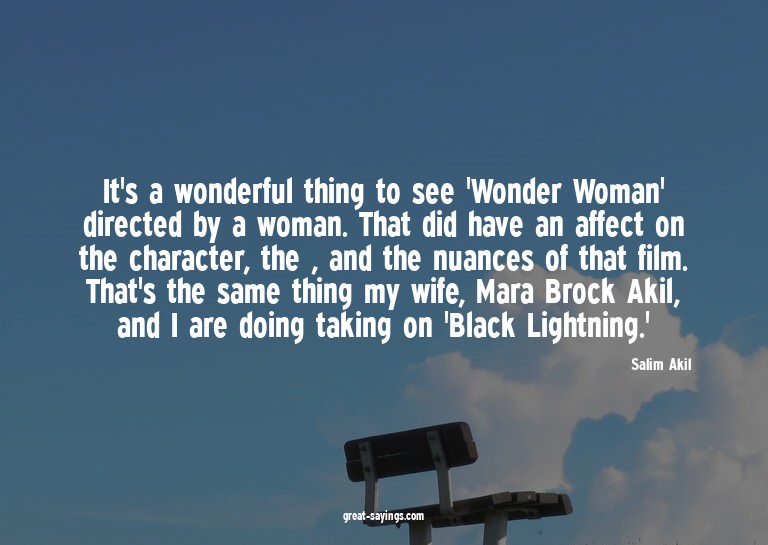 It's a wonderful thing to see 'Wonder Woman' directed b