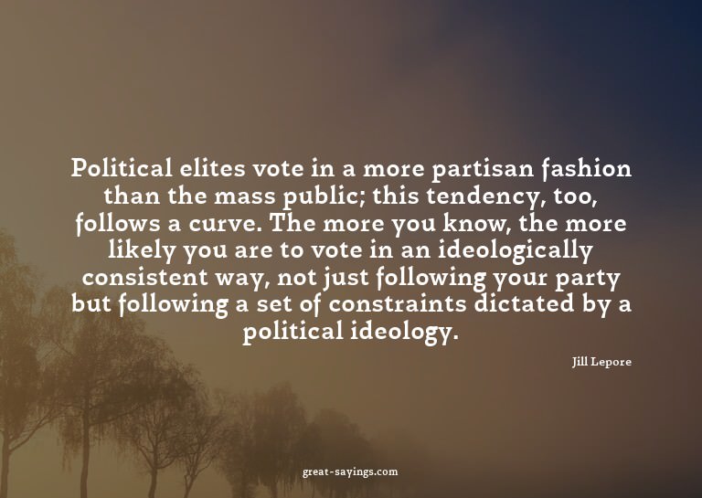 Political elites vote in a more partisan fashion than t