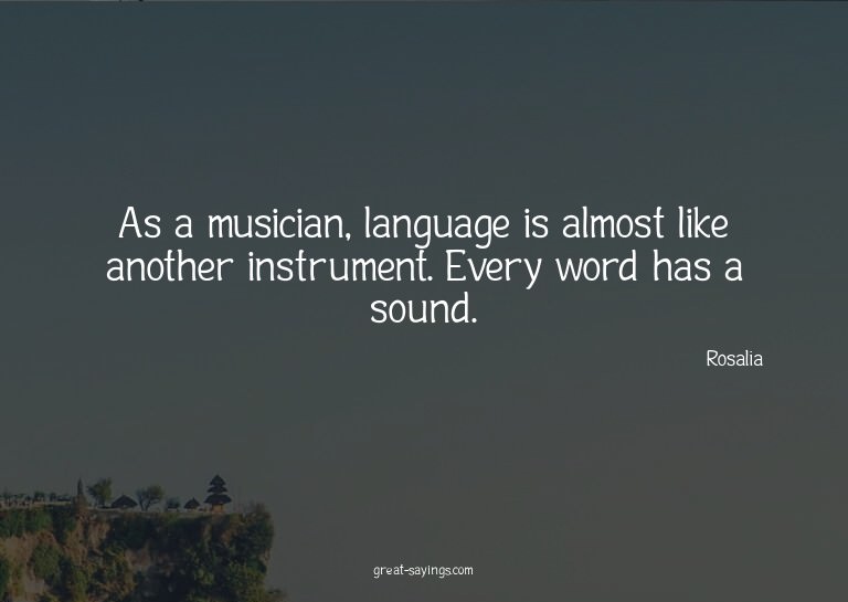 As a musician, language is almost like another instrume