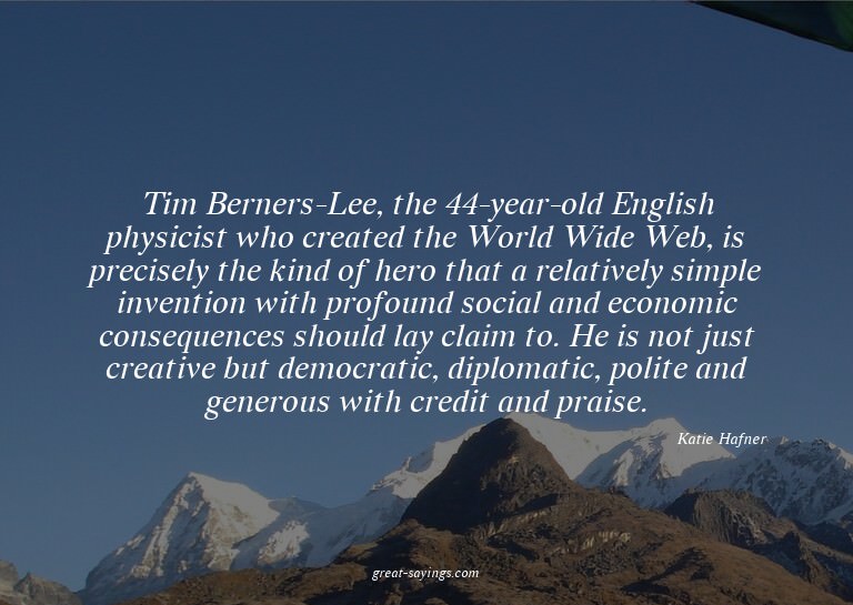 Tim Berners-Lee, the 44-year-old English physicist who
