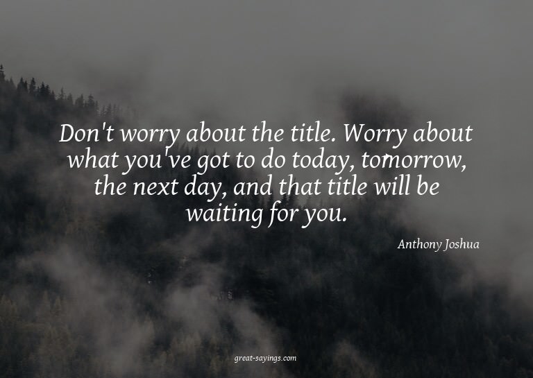 Don't worry about the title. Worry about what you've go