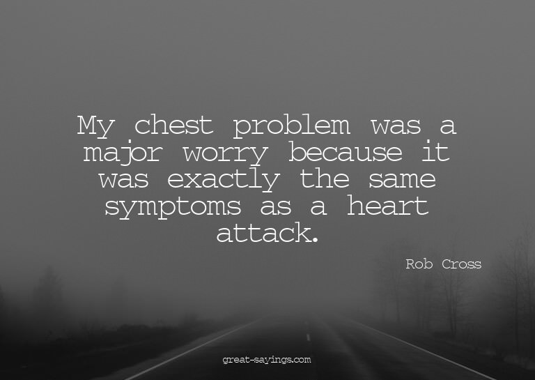 My chest problem was a major worry because it was exact