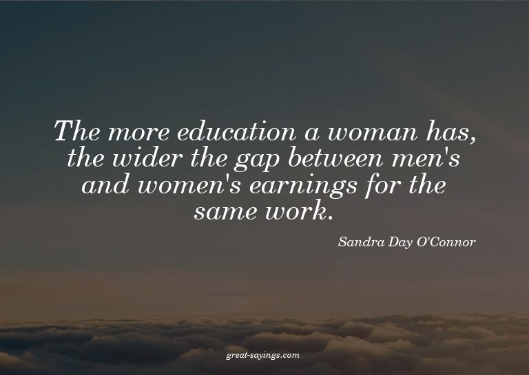 The more education a woman has, the wider the gap betwe