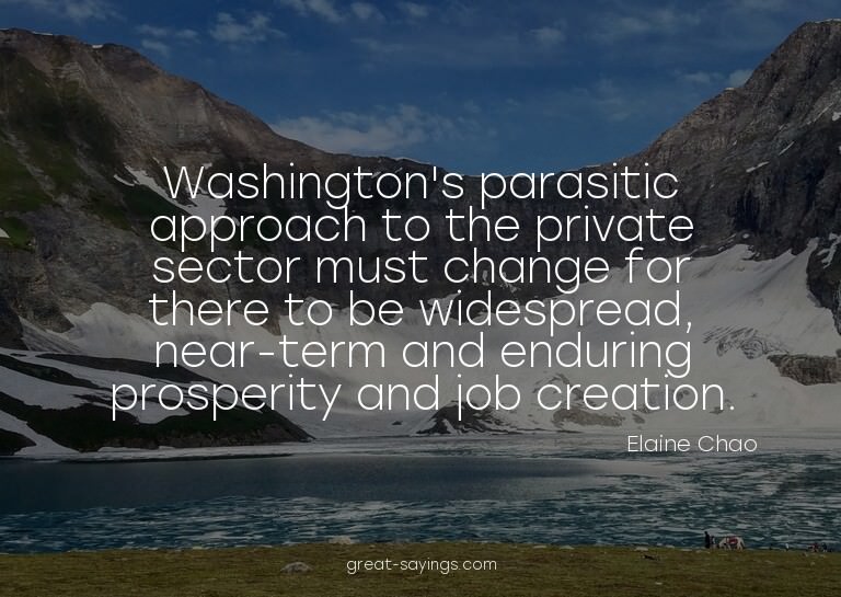 Washington's parasitic approach to the private sector m