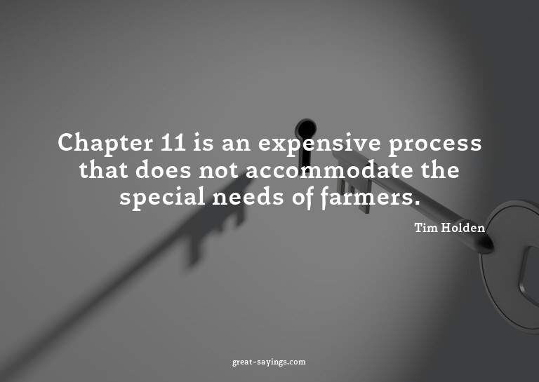 Chapter 11 is an expensive process that does not accomm