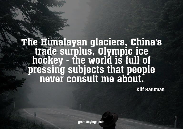 The Himalayan glaciers, China's trade surplus, Olympic