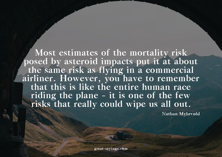 Most estimates of the mortality risk posed by asteroid