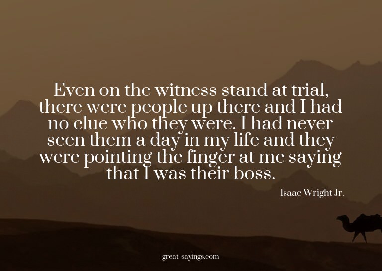 Even on the witness stand at trial, there were people u