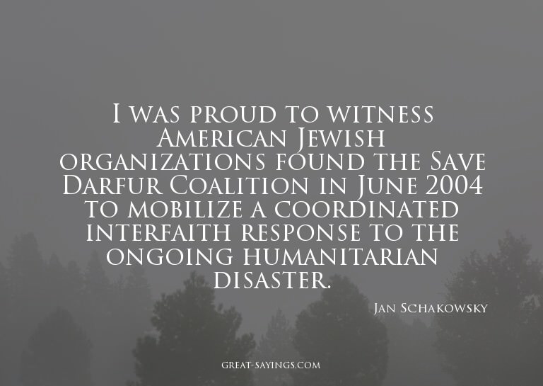 I was proud to witness American Jewish organizations fo