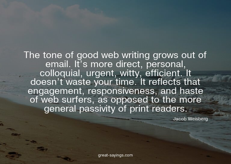 The tone of good web writing grows out of email. It's m