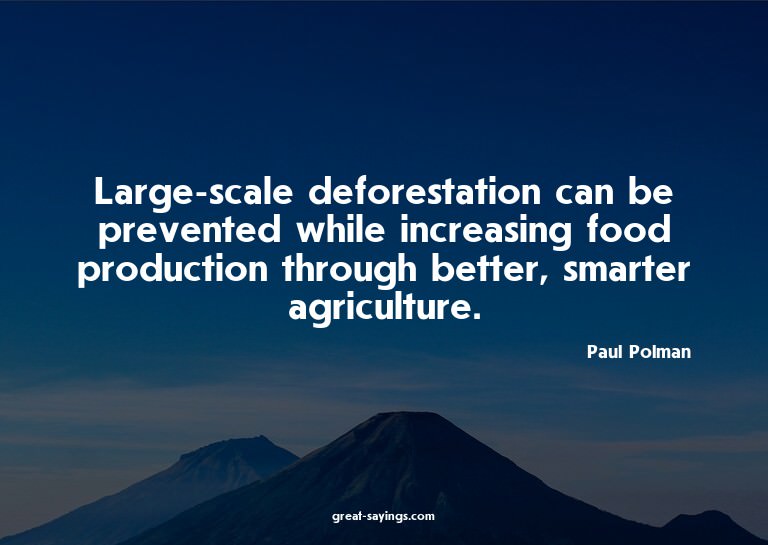 Large-scale deforestation can be prevented while increa
