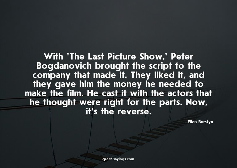 With 'The Last Picture Show,' Peter Bogdanovich brought