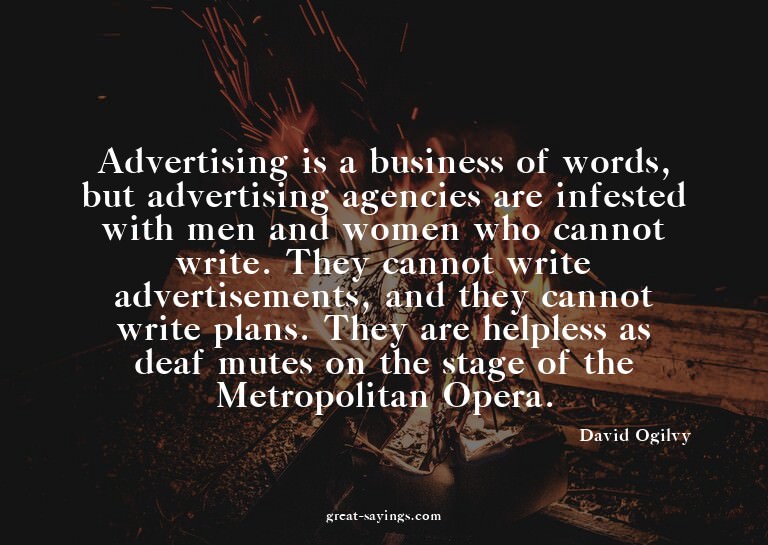 Advertising is a business of words, but advertising age