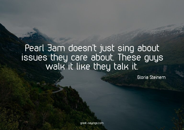 Pearl Jam doesn't just sing about issues they care abou