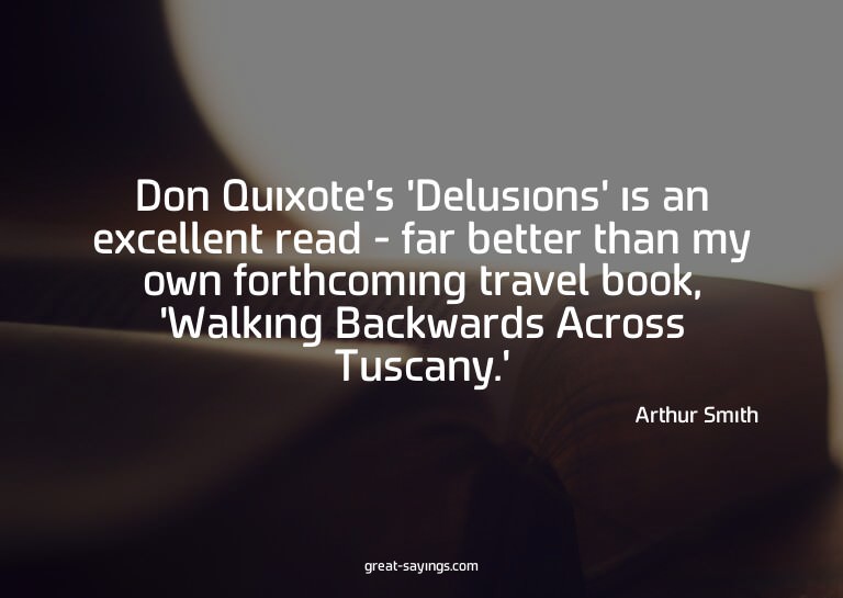 Don Quixote's 'Delusions' is an excellent read - far be