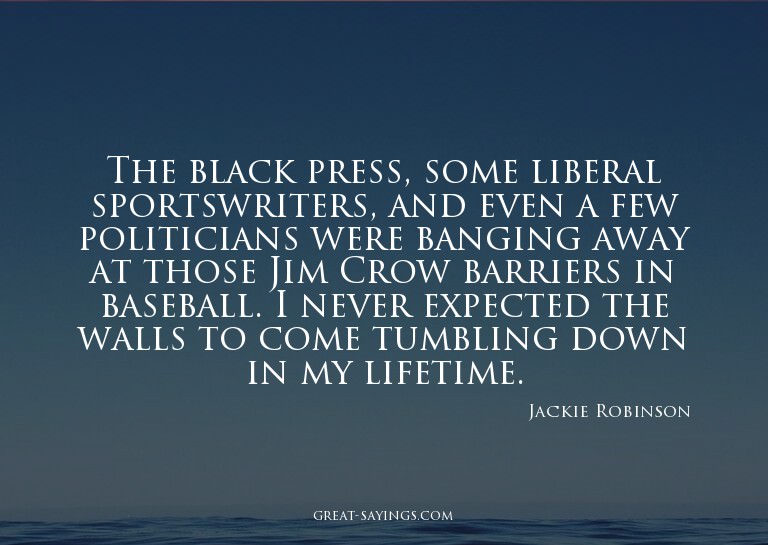 The black press, some liberal sportswriters, and even a