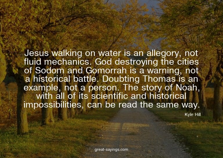 Jesus walking on water is an allegory, not fluid mechan