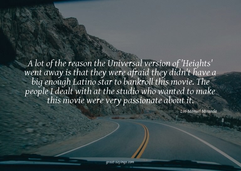 A lot of the reason the Universal version of 'Heights'