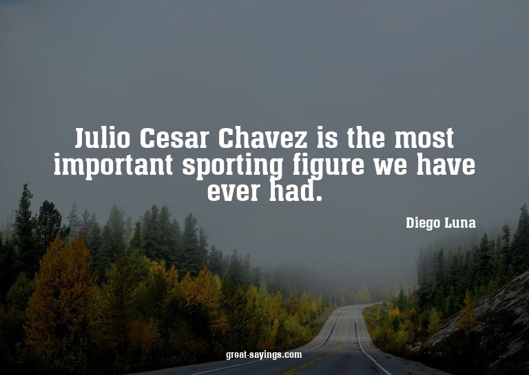 Julio Cesar Chavez is the most important sporting figur