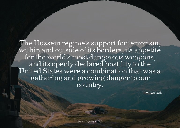The Hussein regime's support for terrorism, within and