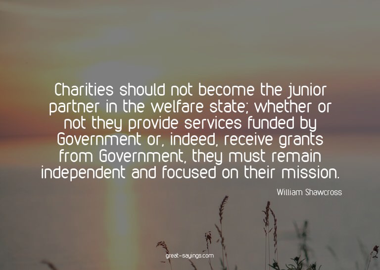 Charities should not become the junior partner in the w