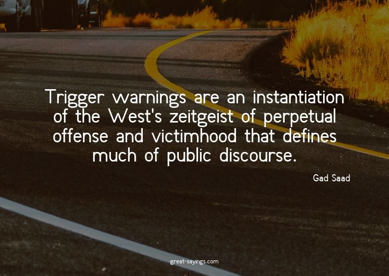Trigger warnings are an instantiation of the West's zei
