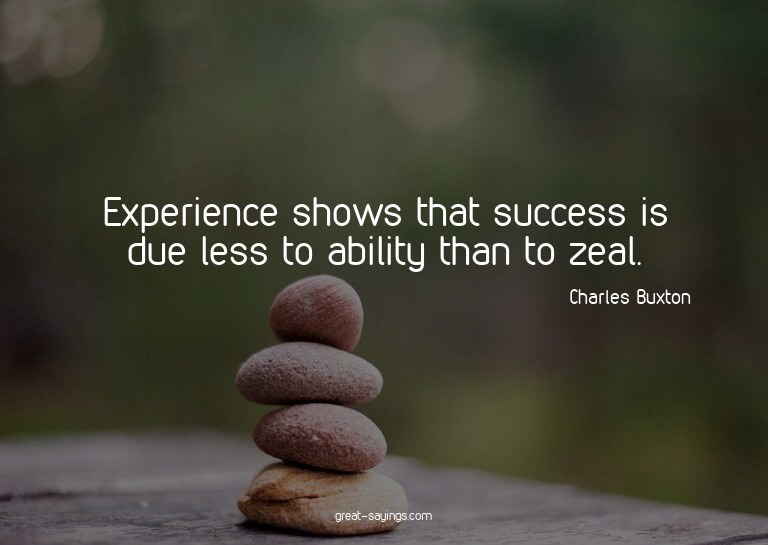 Experience shows that success is due less to ability th